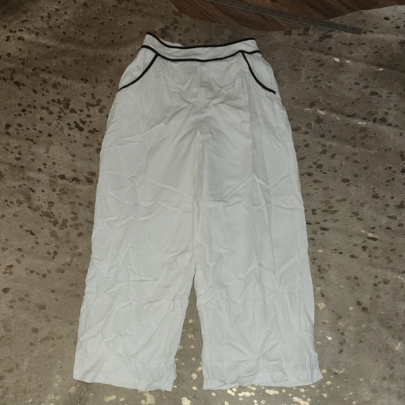 Sienna Sky White Pants with Black Trim - Picture 1 of 6